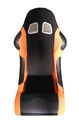 Suede Material Black And Orange Racing Seats , Cars Bucket Seats Double Slider